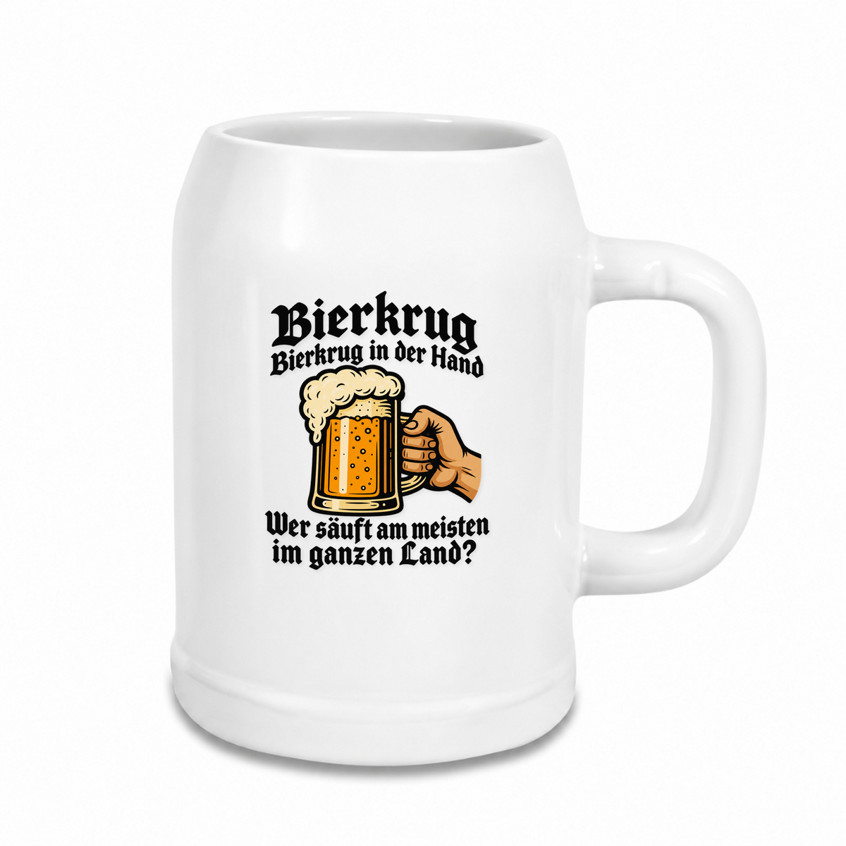 Bierkrug-Bierkrug-in-der-Hand- Bierkrug - weiß