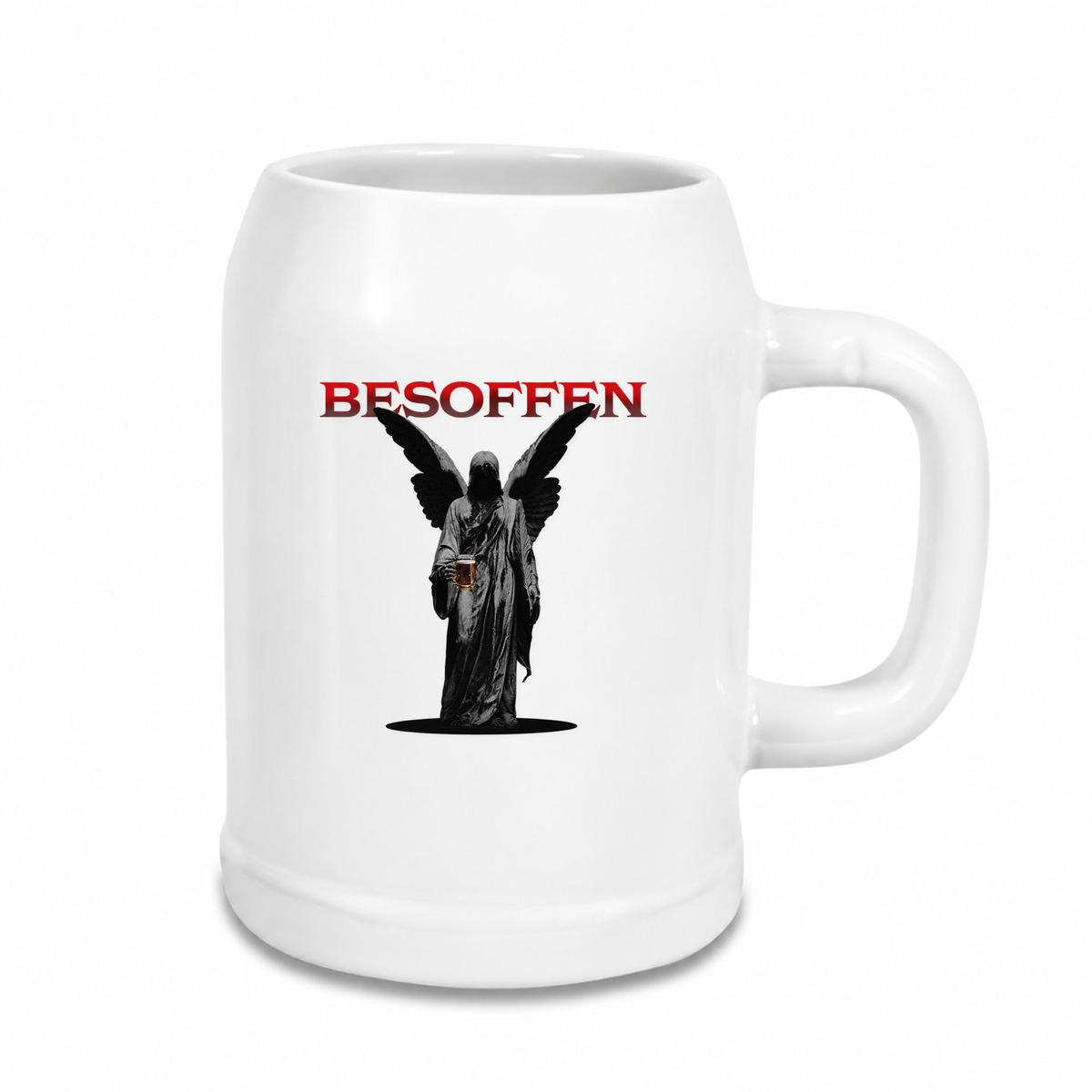 Besoffen- Bierkrug - weiß