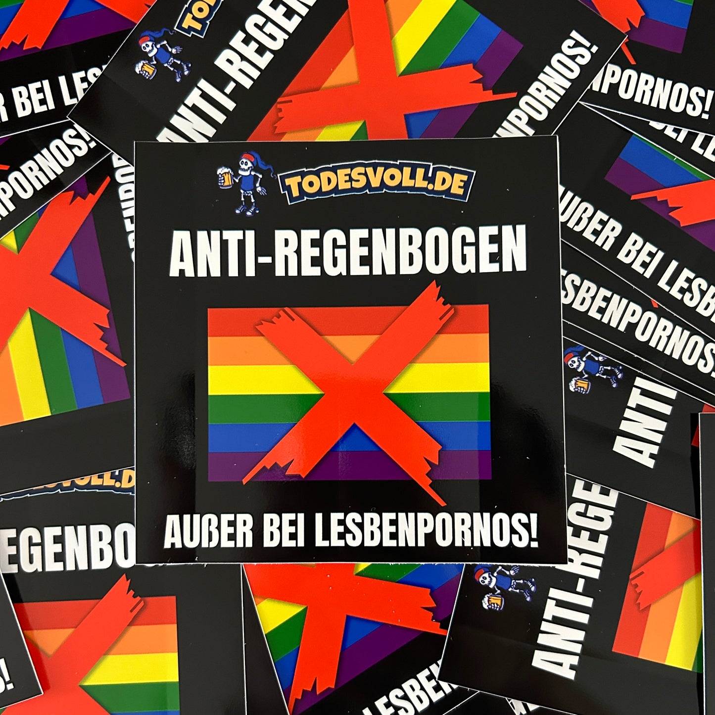 "Sticker" Anti-Regenbogen - Außer bei Lesbenpornos