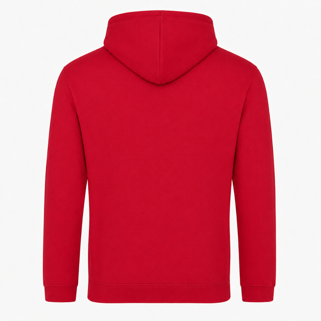 Unisex Hoodie Zurück in die Küche - rot - Rueckseite
