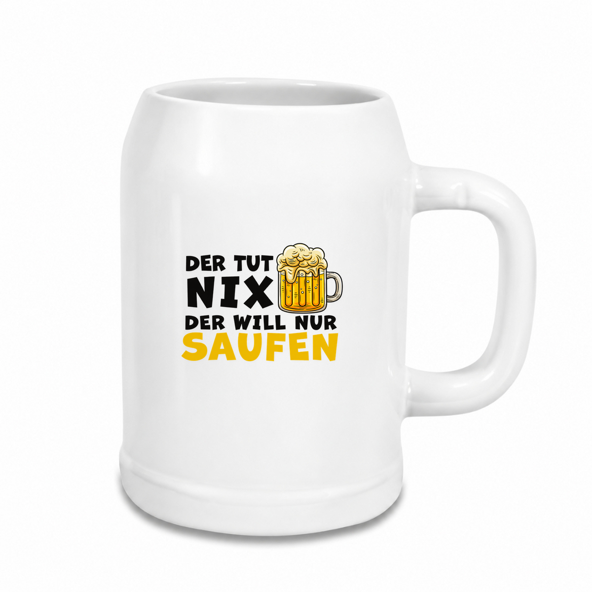 Der-tut-nix- Bierkrug - weiß