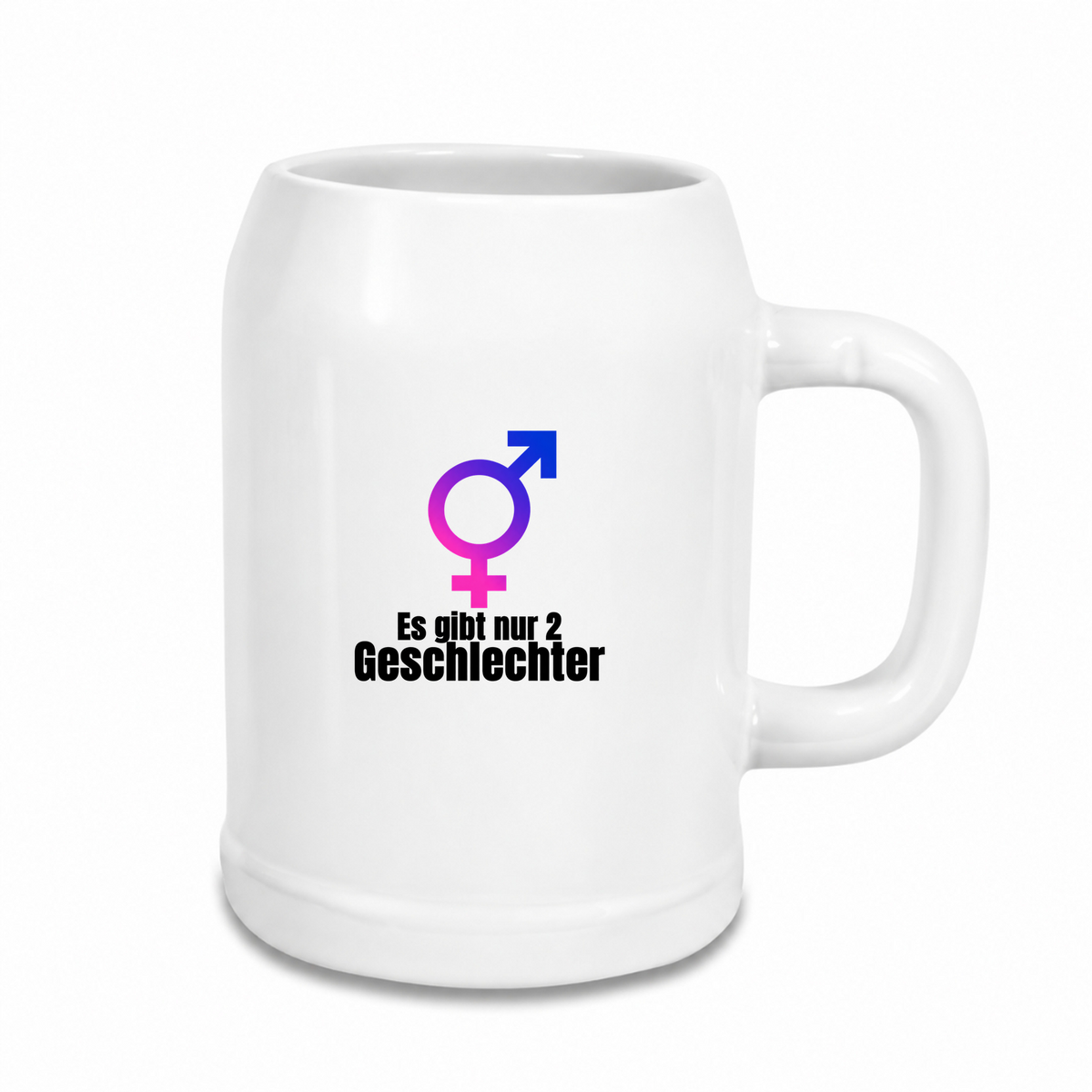 Es-gibt-nur-2-Geschlechter - Bierkrug - weiß