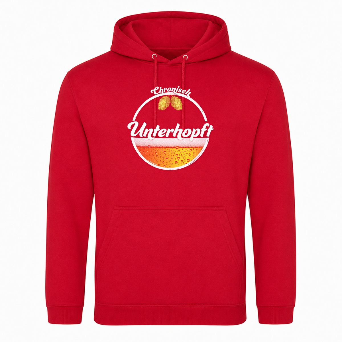 Unisex Hoodie Chronisch Unterhopft - rot