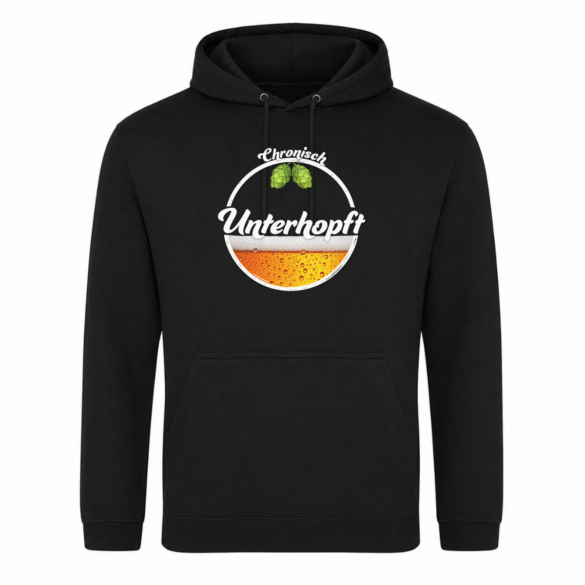 Unisex Hoodie Chronisch Unterhopft - Schwarz