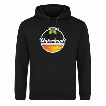 Unisex Hoodie Chronisch Unterhopft - Schwarz