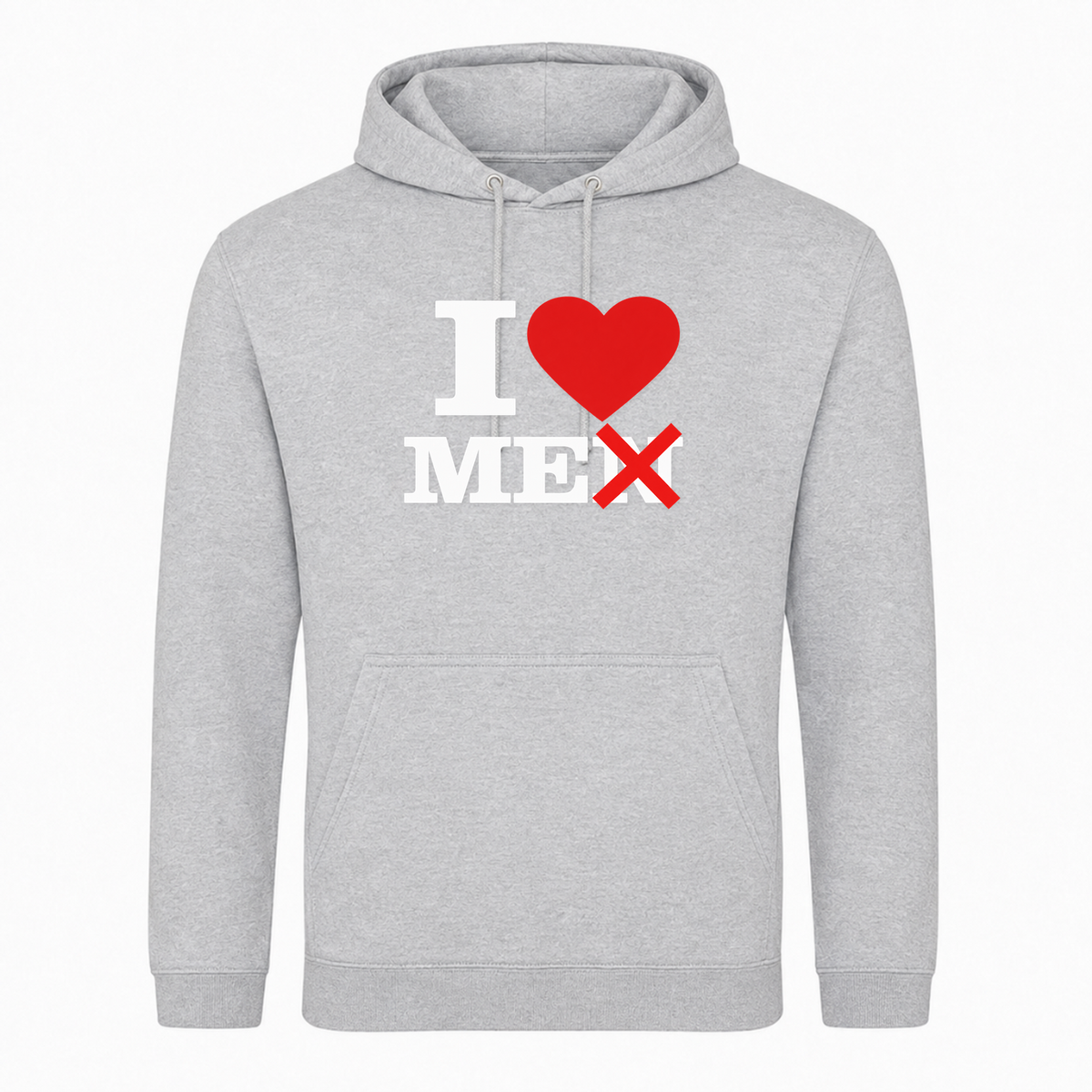 I ♥️ Me not Men Unisex Hoodie -  Heather Grey