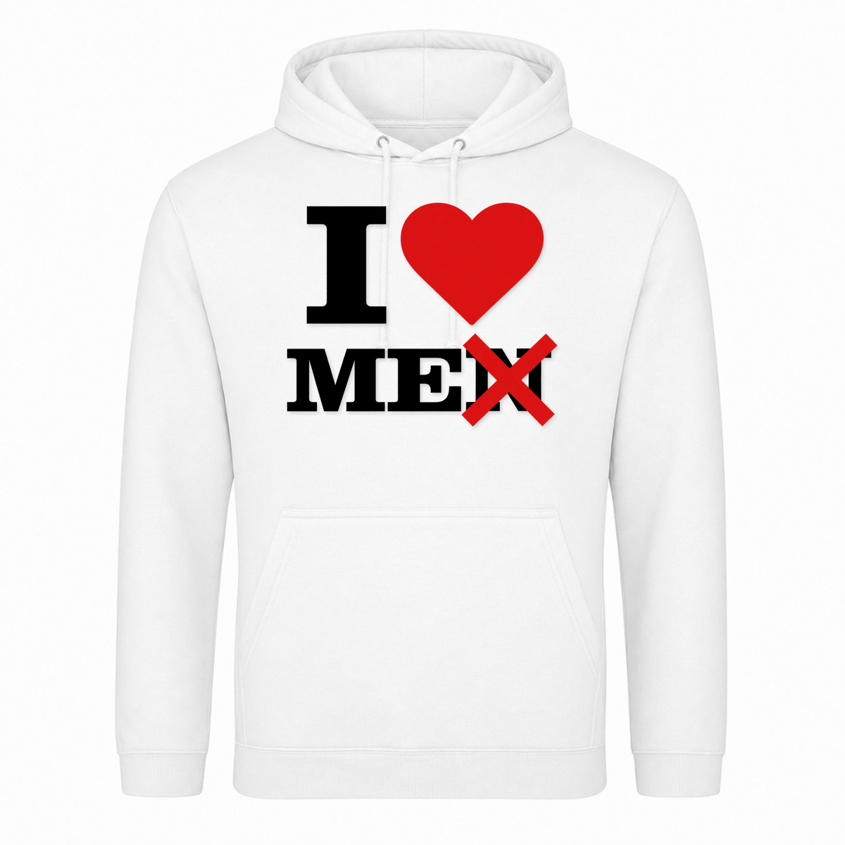 I ♥️ Me not Men Unisex Hoodie - Weiß
