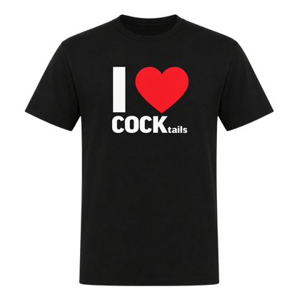 Unisex T-Shirt I Love Cocktails - Deep Black