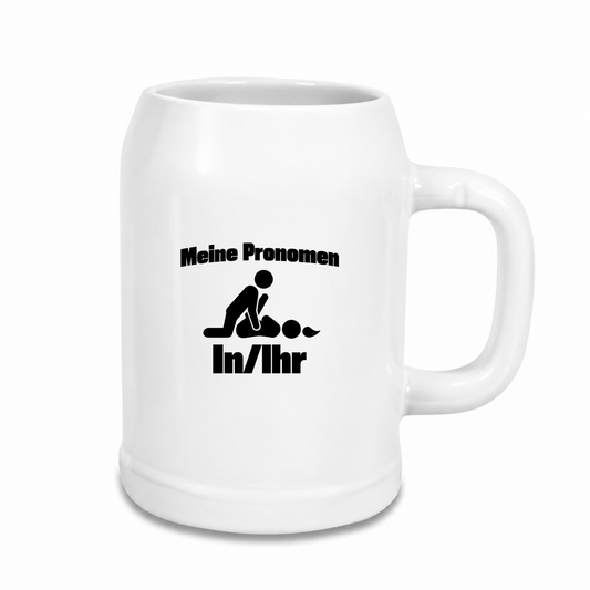 In ihr - Bierkrug - weiß