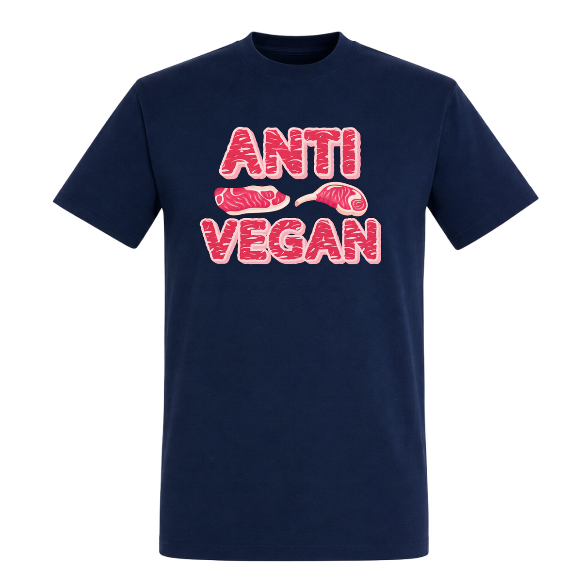 Unisex T-Shirt Anti Veganer - French Navy