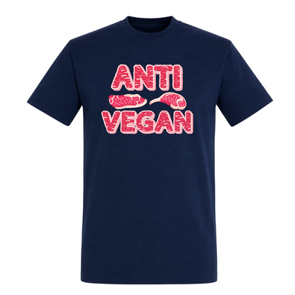 Unisex T-Shirt Anti Veganer - French Navy