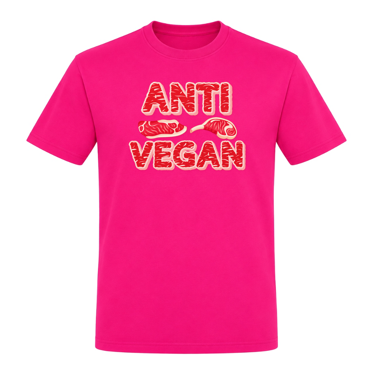 Unisex T-Shirt Anti Veganer - Fuchsia