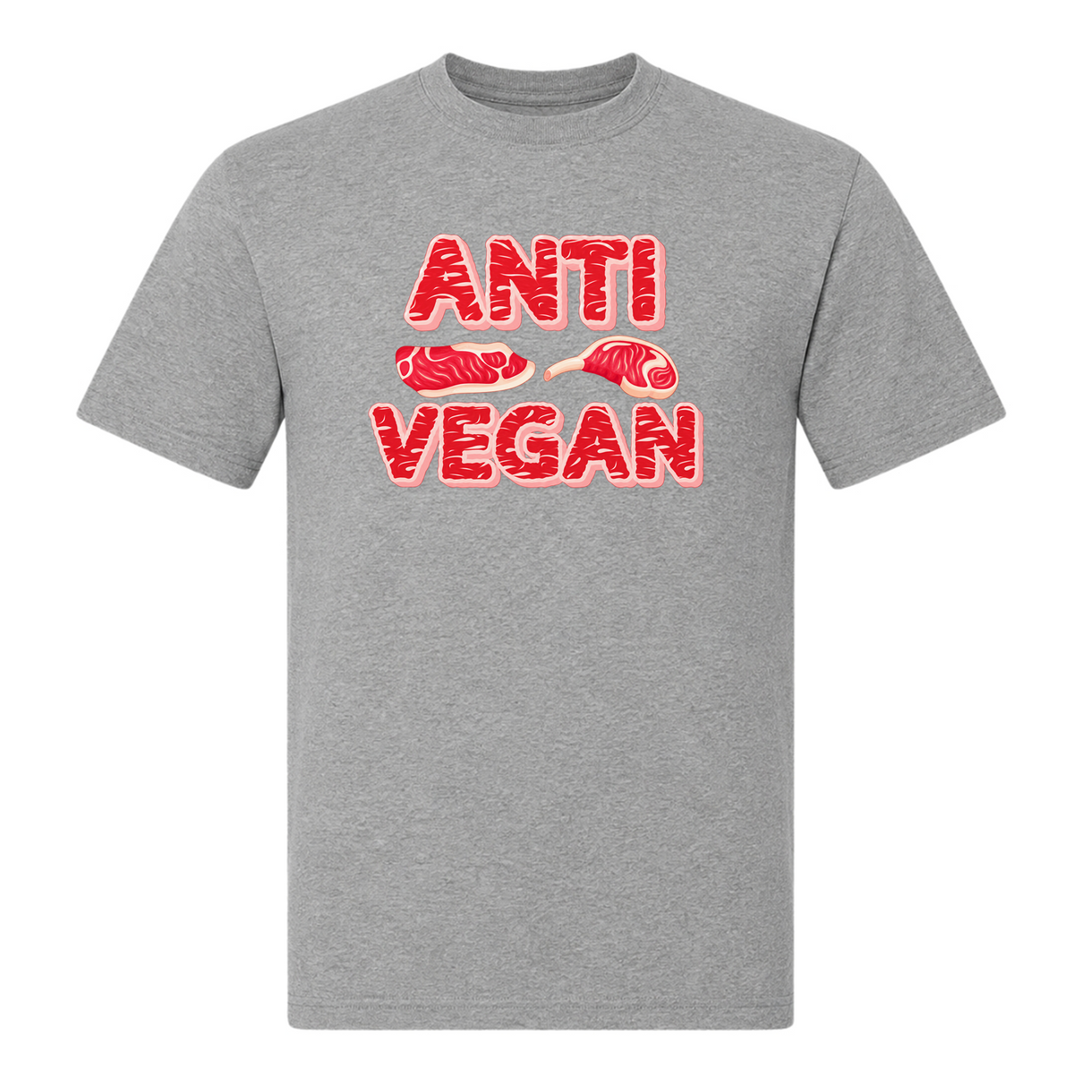 Unisex T-Shirt Anti Veganer - Grey Melange
