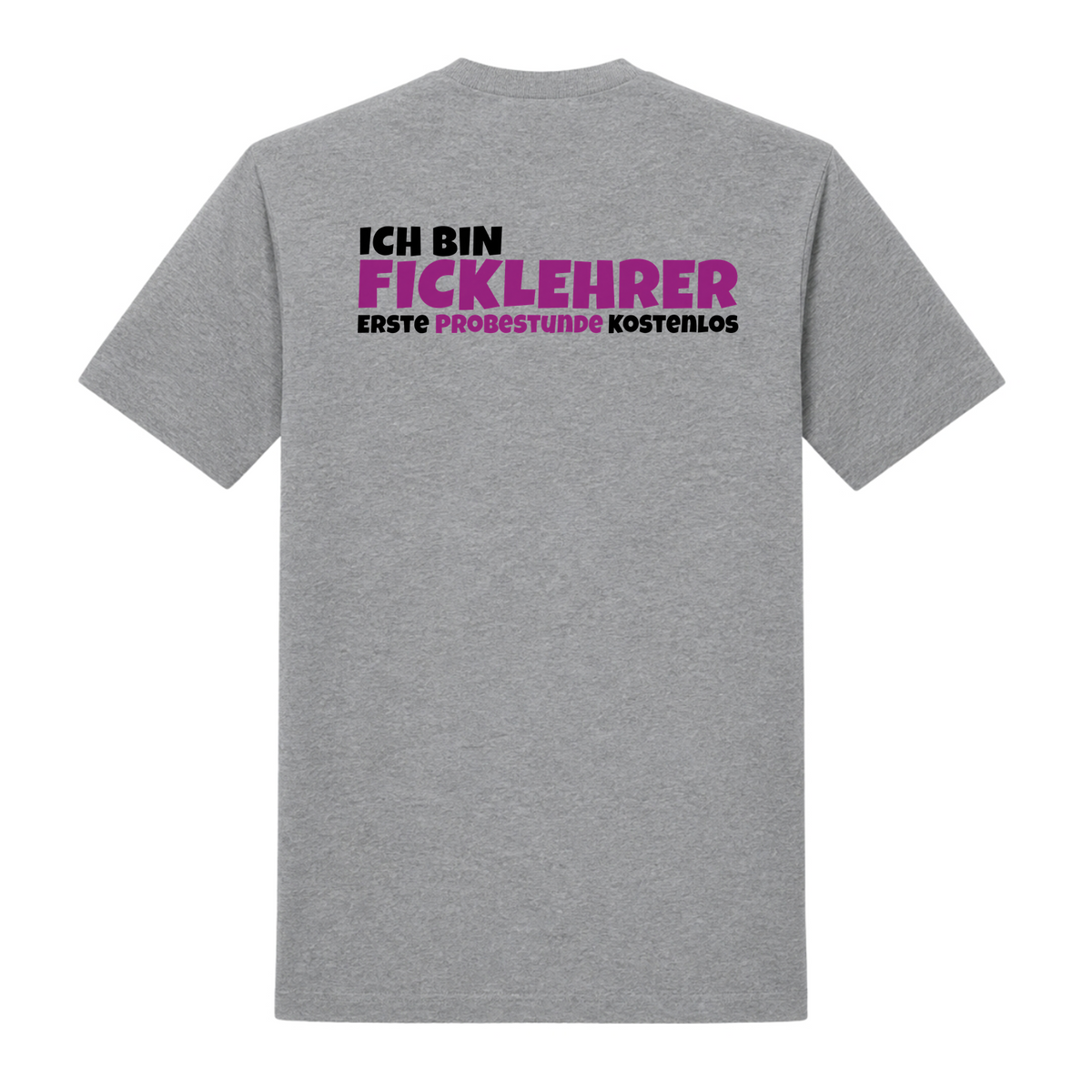Unisex T-Shirt Ficklehrer Backprint - Grey Melange - Rueckseite