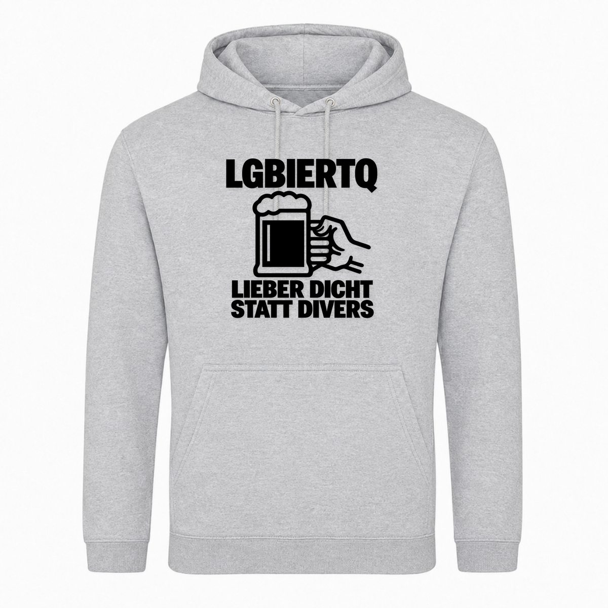 Unisex Hoodie LGBIERTQ Lieber Dicht statt Divers -  Heather Grey
