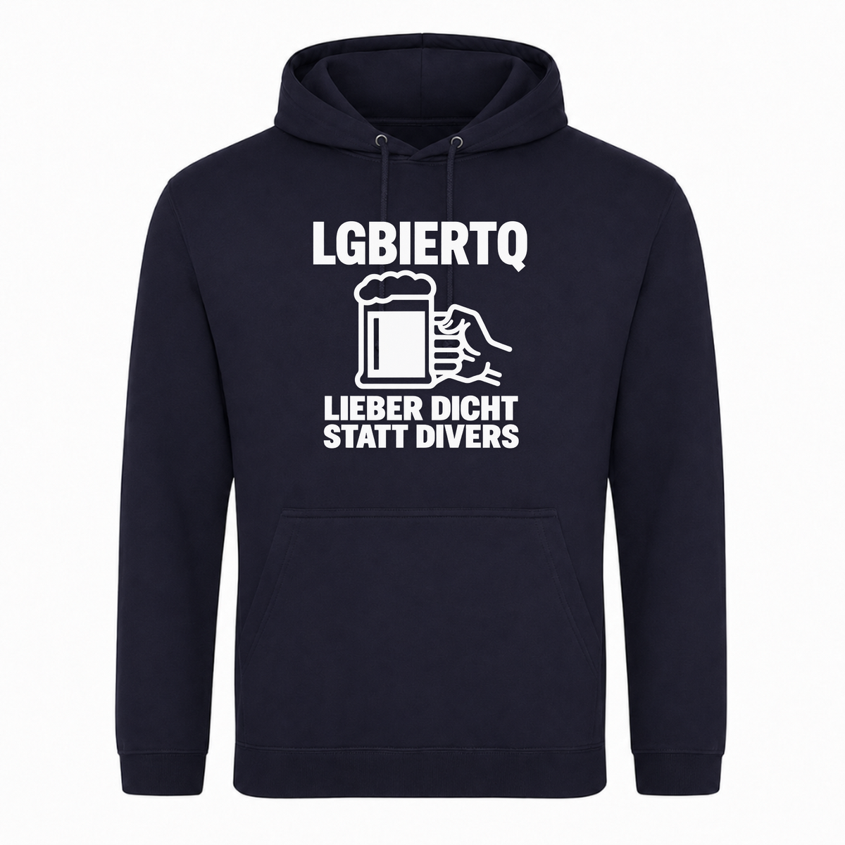 Unisex Hoodie LGBIERTQ Lieber Dicht statt Divers - French Navy