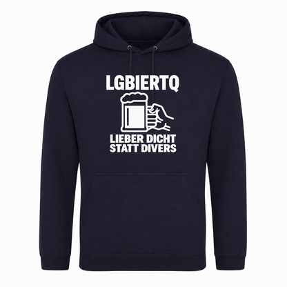Unisex Hoodie LGBIERTQ Lieber Dicht statt Divers - French Navy