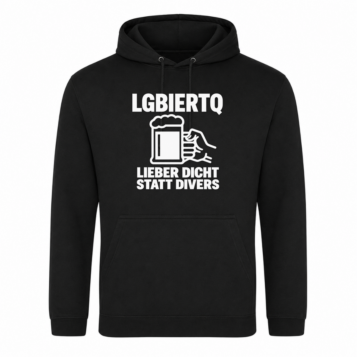 Unisex Hoodie LGBIERTQ Lieber Dicht statt Divers - Schwarz