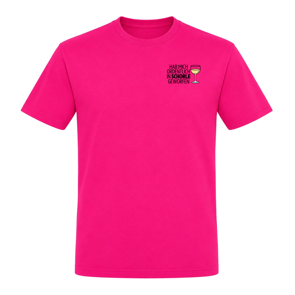 Unisex T-Shirt In Schorle Geworfen - Fuchsia