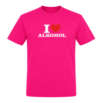 I ♥️ Alkohol Unisex T-Shirt - Fuchsia