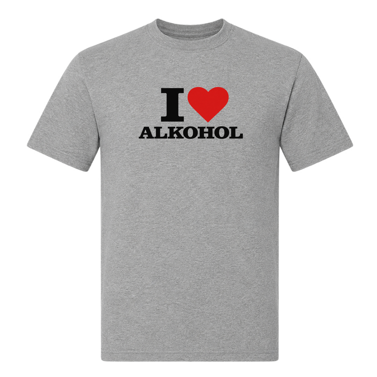 I ♥️ Alkohol Unisex T-Shirt - Grey Melange