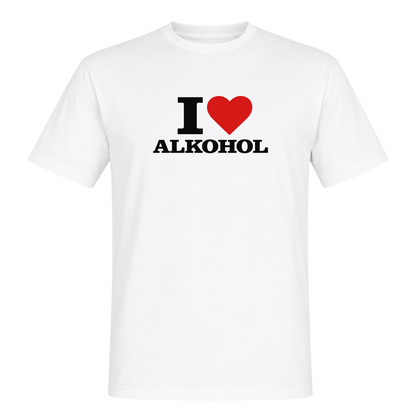 I ♥️ Alkohol Unisex T-Shirt - White