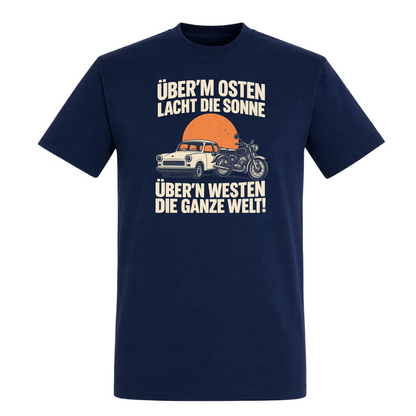 Unisex T-Shirt "BRAUNI" Überm Osten lacht die Sonne! - French Navy