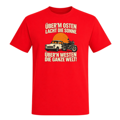 Unisex T-Shirt "BRAUNI" Überm Osten lacht die Sonne! - Red