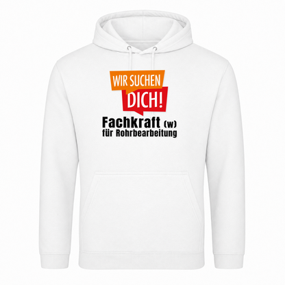 Unisex Hoodie Fachkraft für Rohrbearbeitung - Weiß