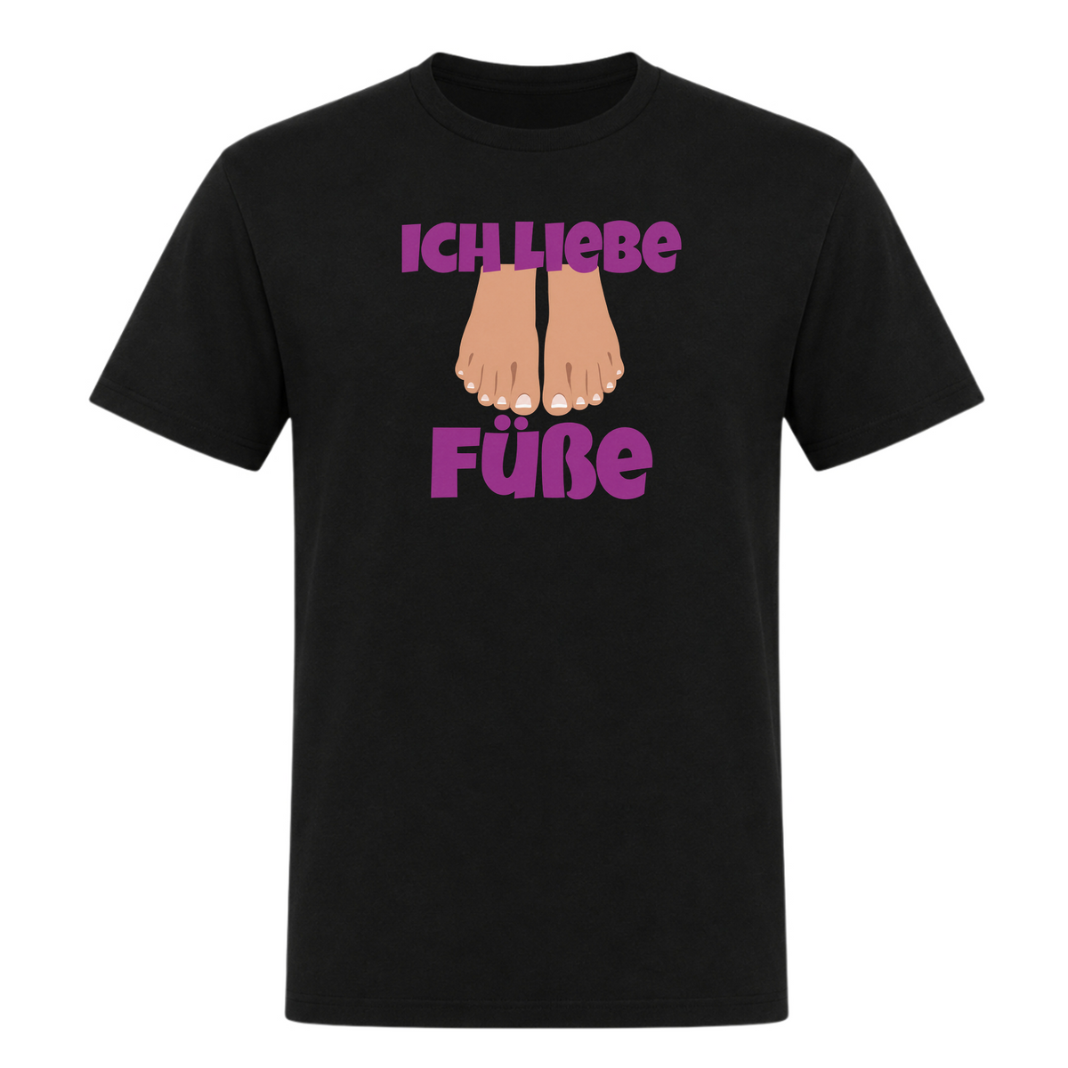 Unisex T-Shirt Ich Liebe Füße - Deep Black