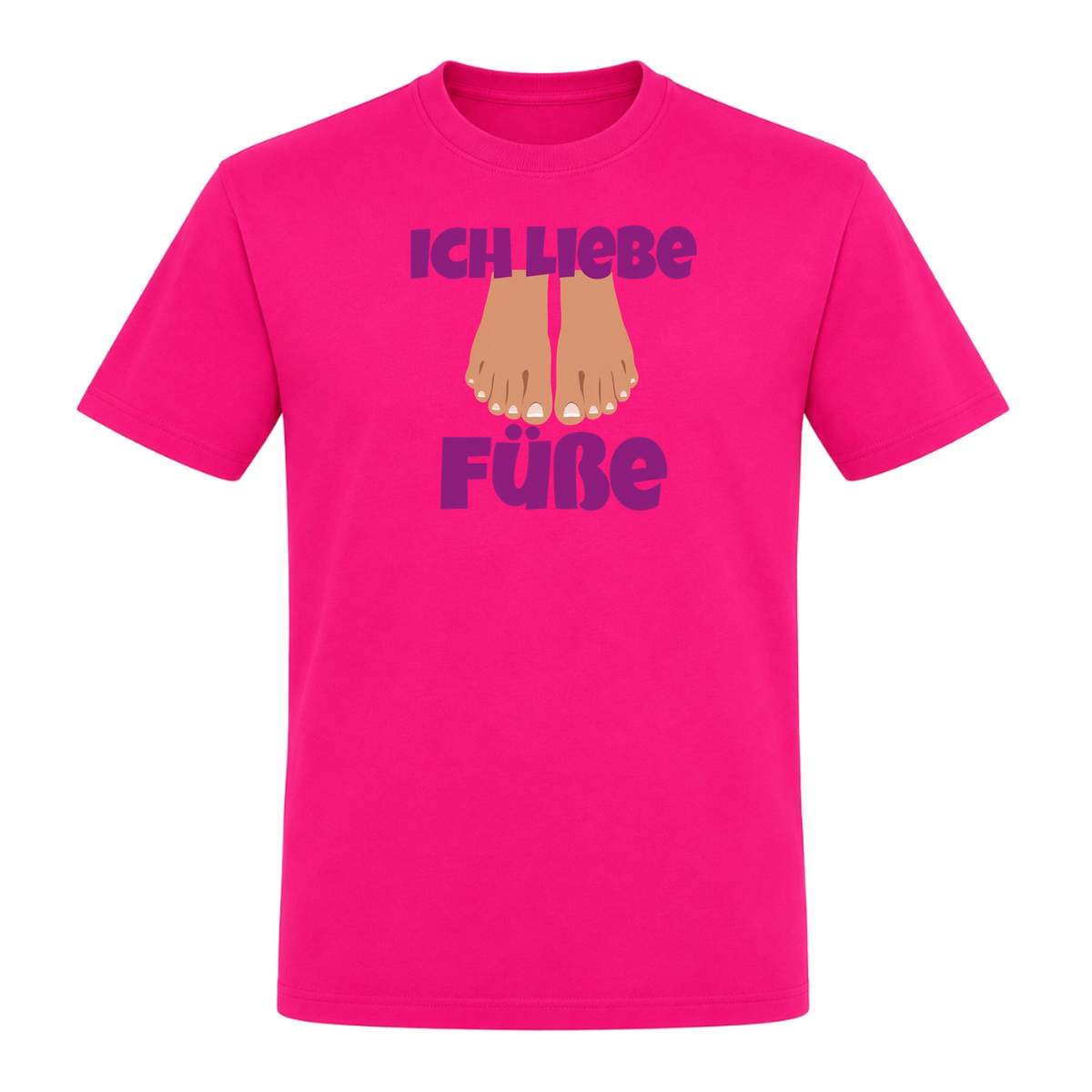 Unisex T-Shirt Ich Liebe Füße - Fuchsia