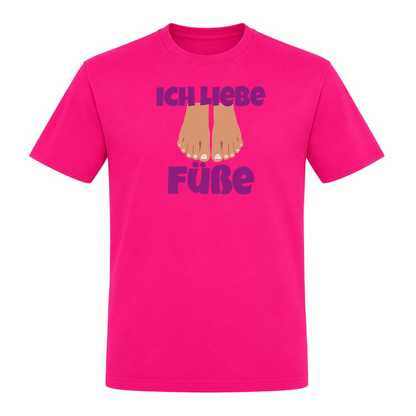 Unisex T-Shirt Ich Liebe Füße - Fuchsia