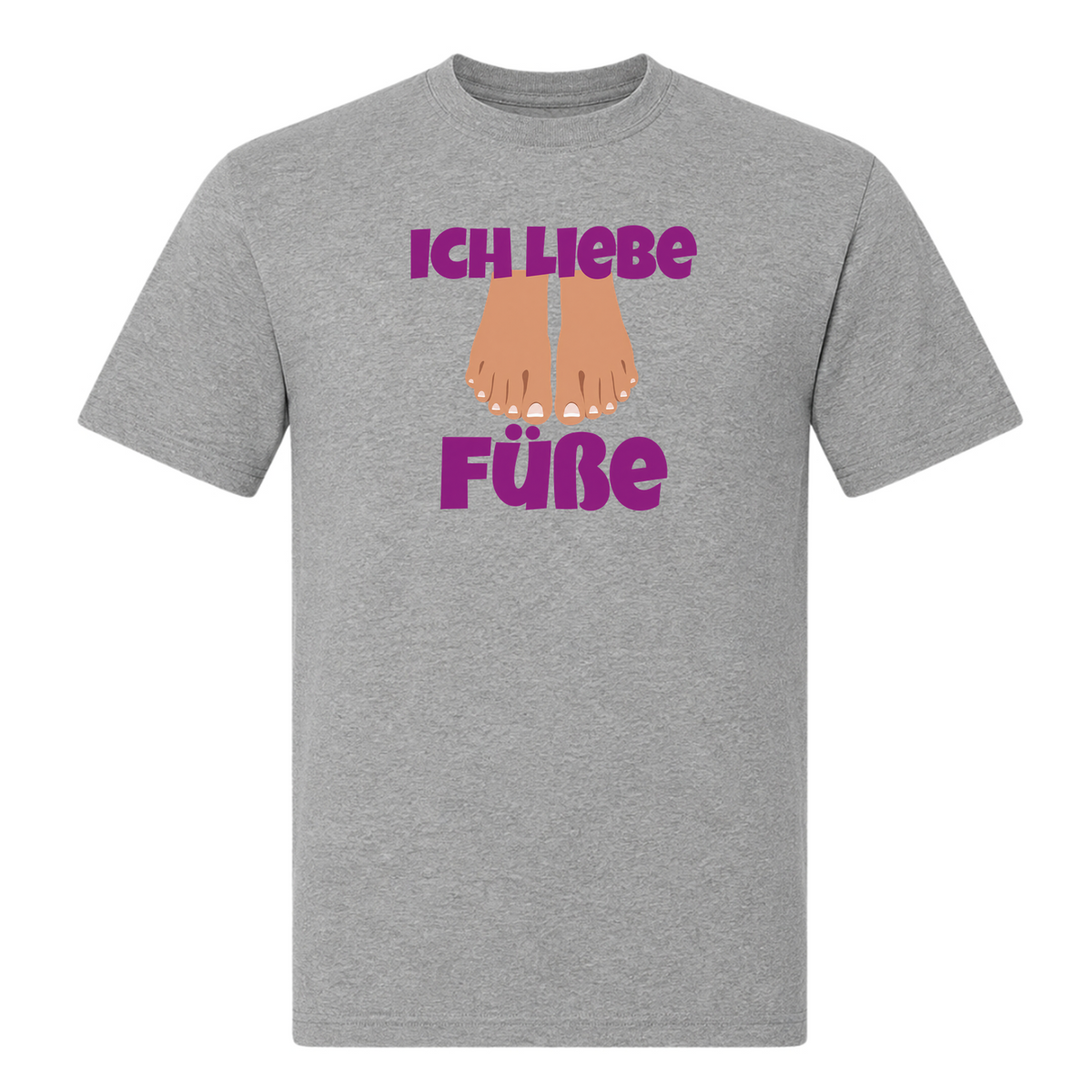 Unisex T-Shirt Ich Liebe Füße - Grey Melange
