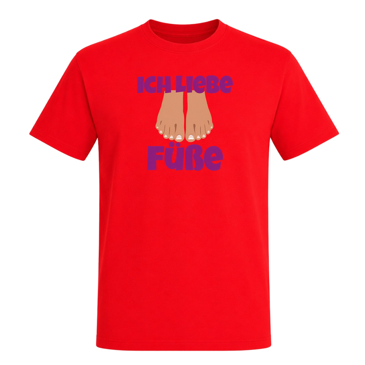 Unisex T-Shirt Ich Liebe Füße - Red