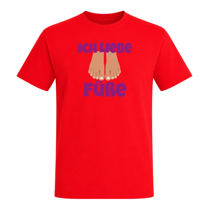 Unisex T-Shirt Ich Liebe Füße - Red