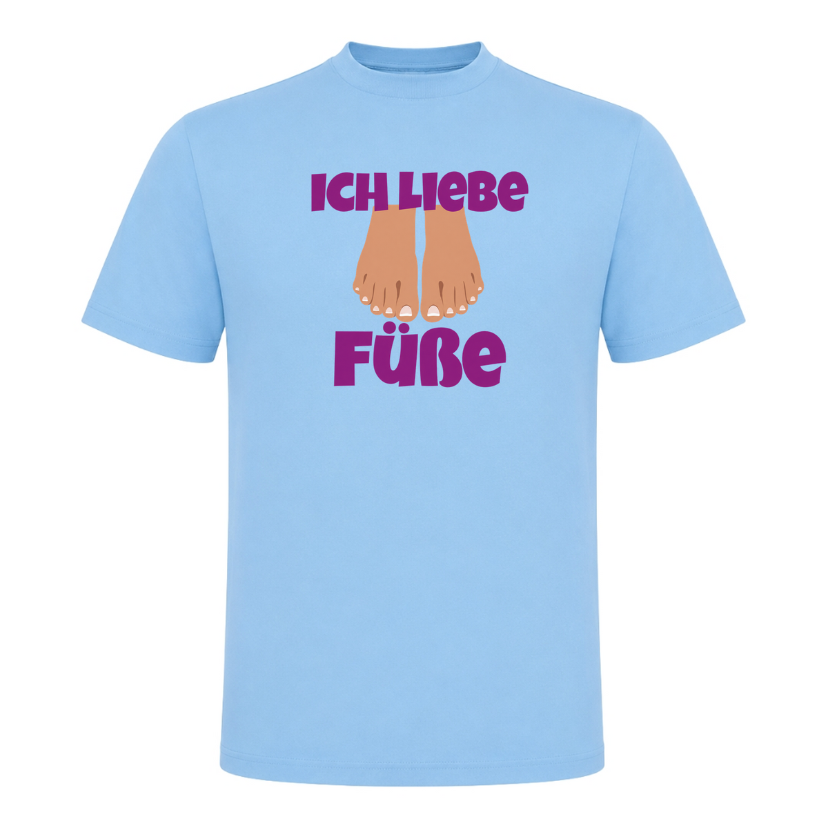Unisex T-Shirt Ich Liebe Füße - Sky Blue
