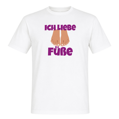Unisex T-Shirt Ich Liebe Füße - White