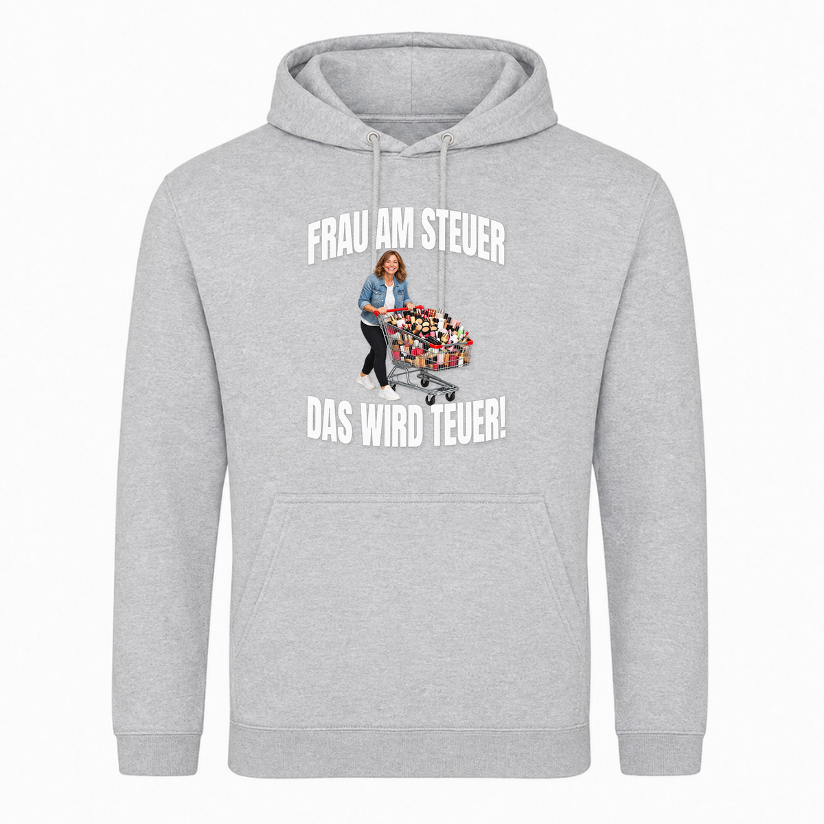 Unisex Hoodie Frau am steuer! -  Heather Grey
