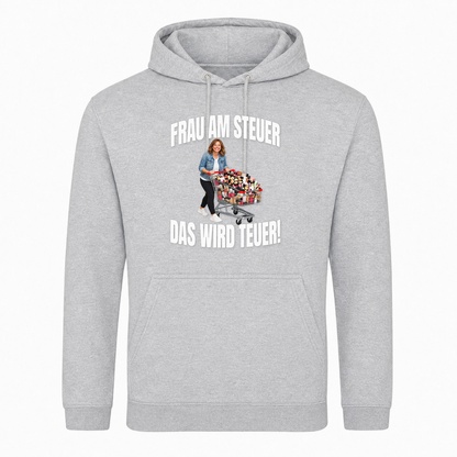 Unisex Hoodie Frau am steuer! -  Heather Grey