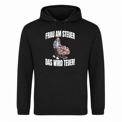 Unisex Hoodie Frau am steuer! - Schwarz