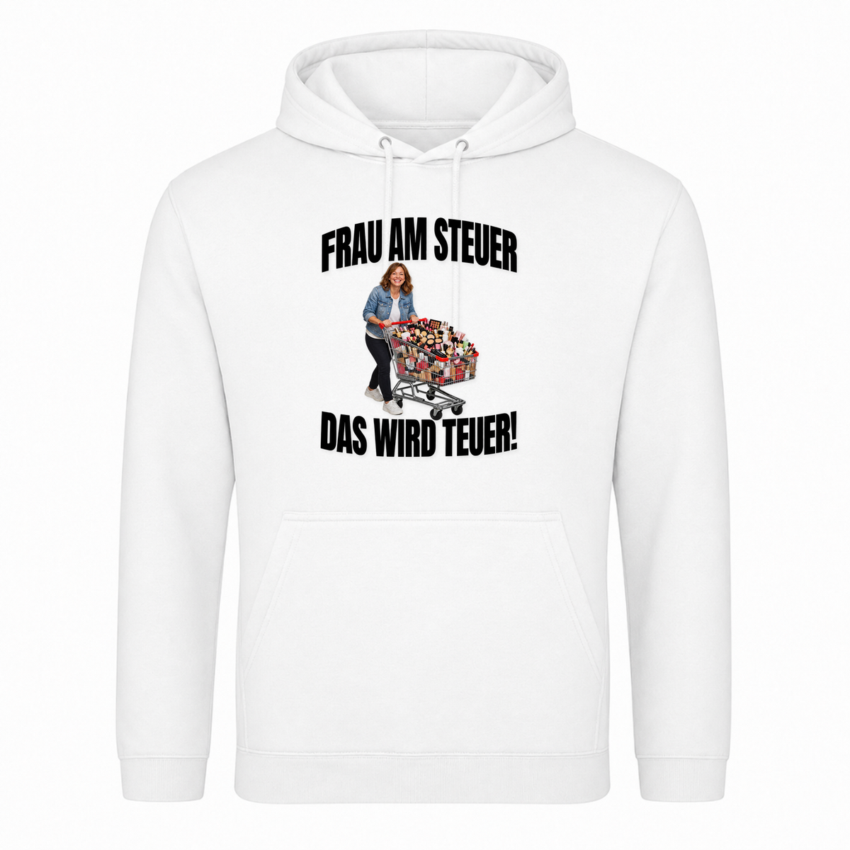 Unisex Hoodie Frau am steuer! - Weiß