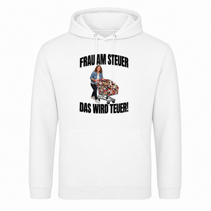 Unisex Hoodie Frau am steuer! - Weiß