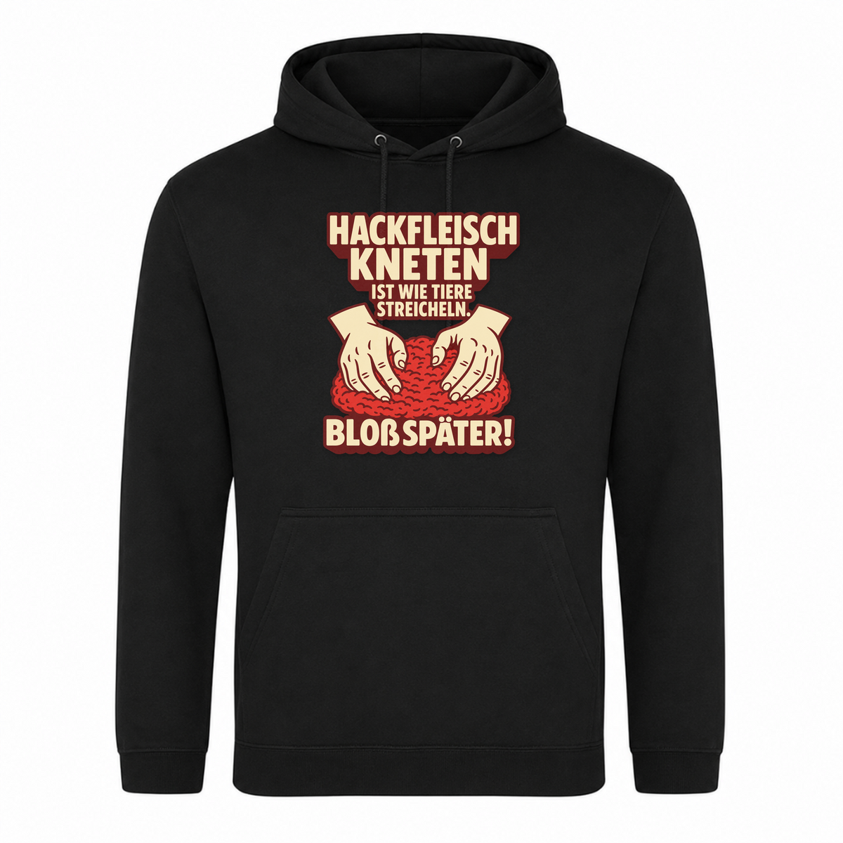 Unisex Hoodie Hackfleisch Kneten - Schwarz