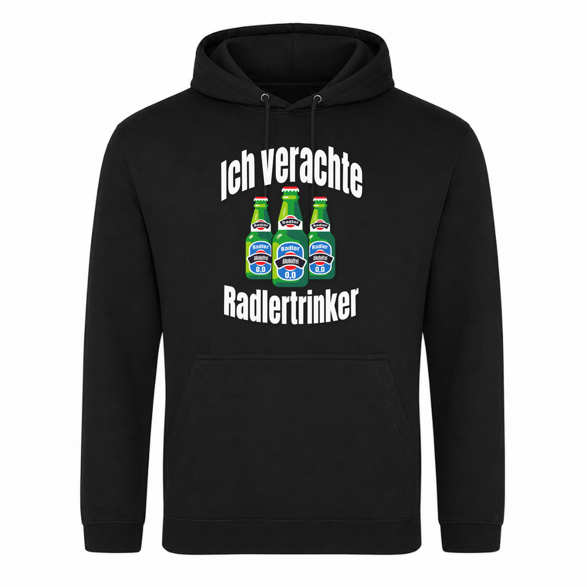 Unisex Hoodie Ich verachte Radlertrinker - Schwarz