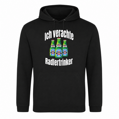 Unisex Hoodie Ich verachte Radlertrinker - Schwarz