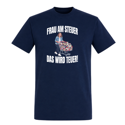 Unisex T-Shirt Frau am steuer! - French Navy