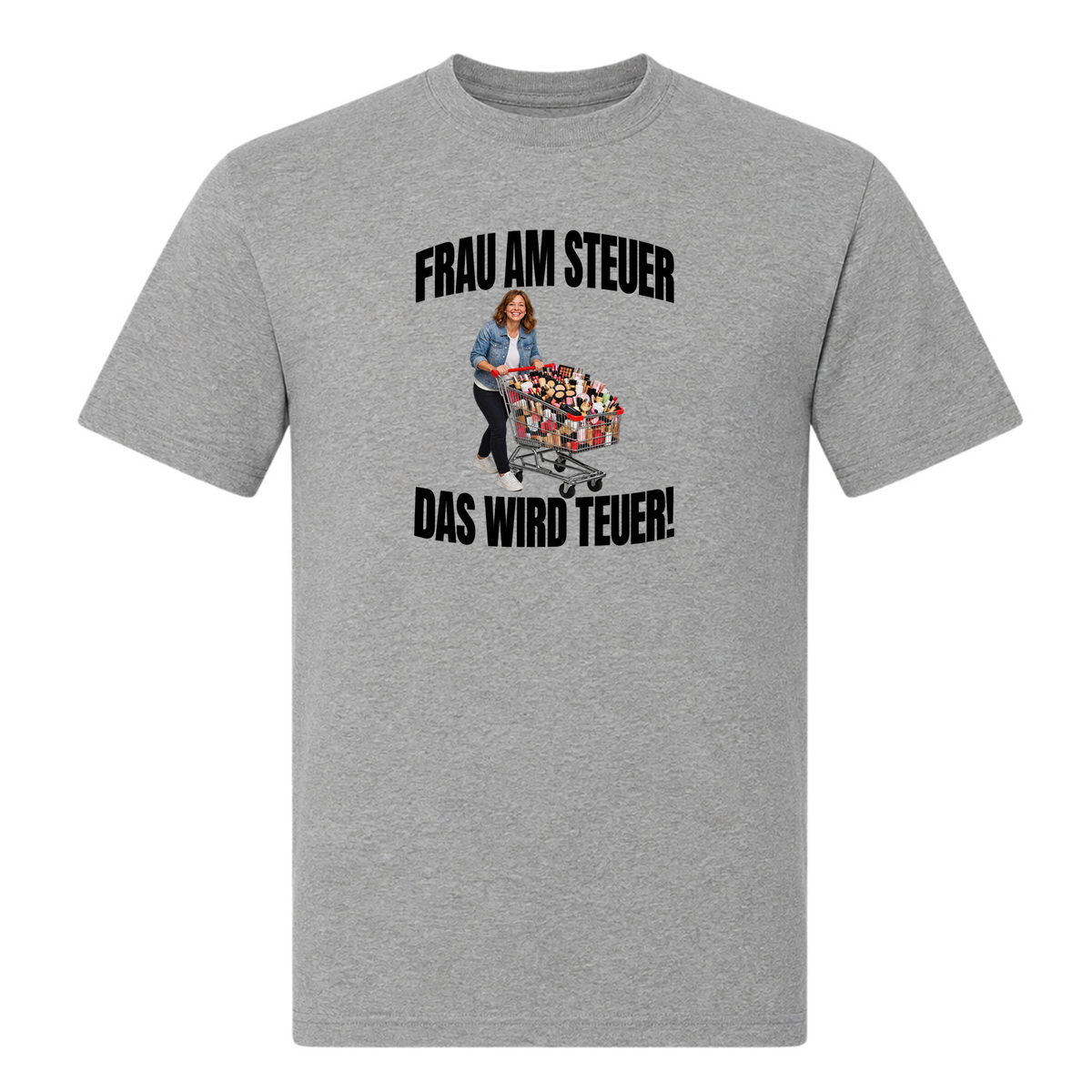Unisex T-Shirt Frau am steuer! - Grey Melange