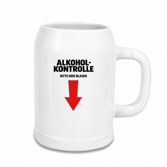 Alkoholkontrolle - Bierkrug - weiß