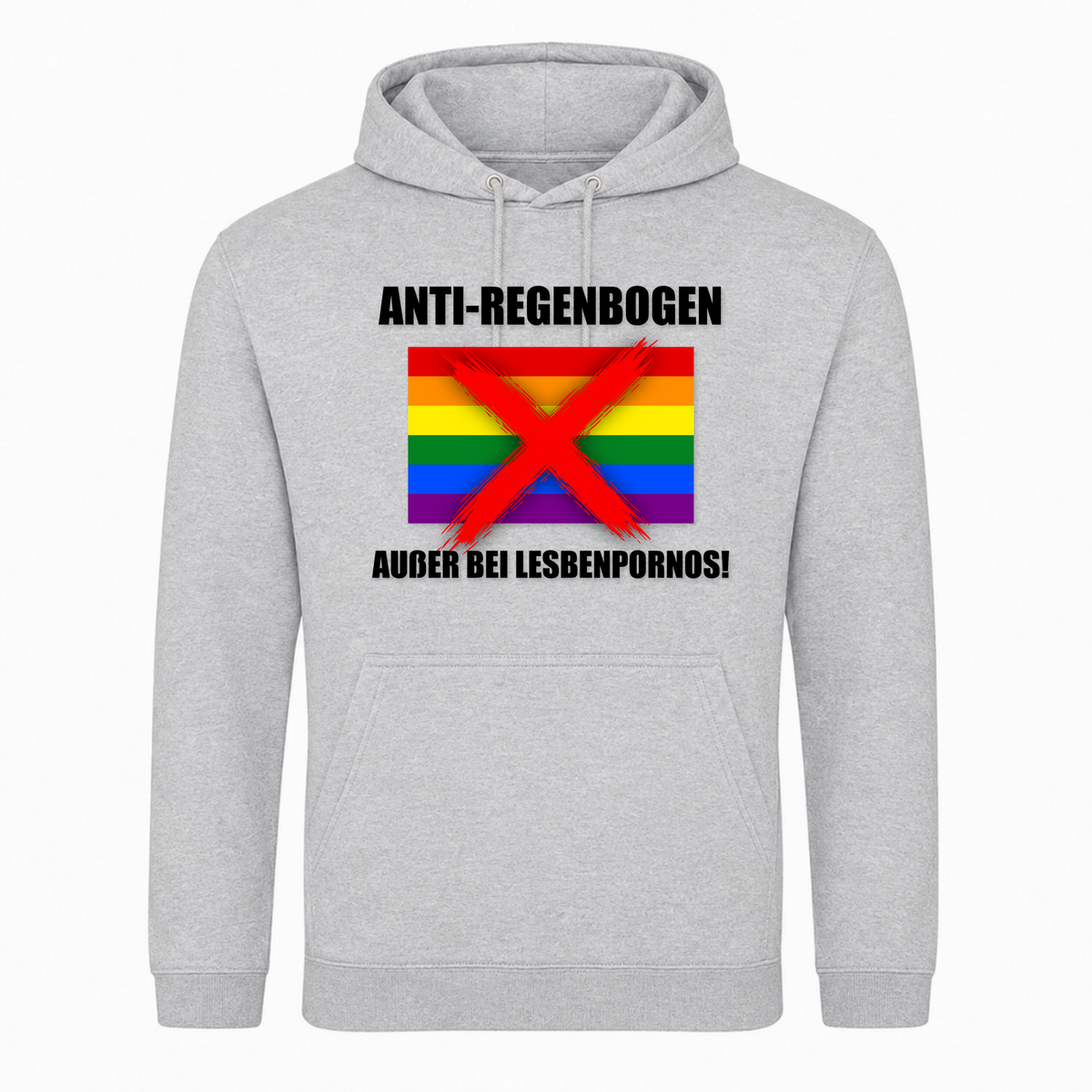 Unisex Hoodiet Anti Regenbogen... Außer bei Lesbenpornos! -  Heather Grey