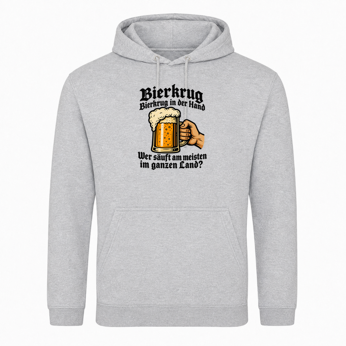 Unisex Hoodie Bierkrug Bierkrug in der Hand -  Heather Grey